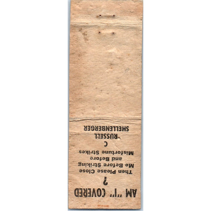 C Russell Shellenberger Insurance Ransom KS Advertising Matchbook Cover MM9-9