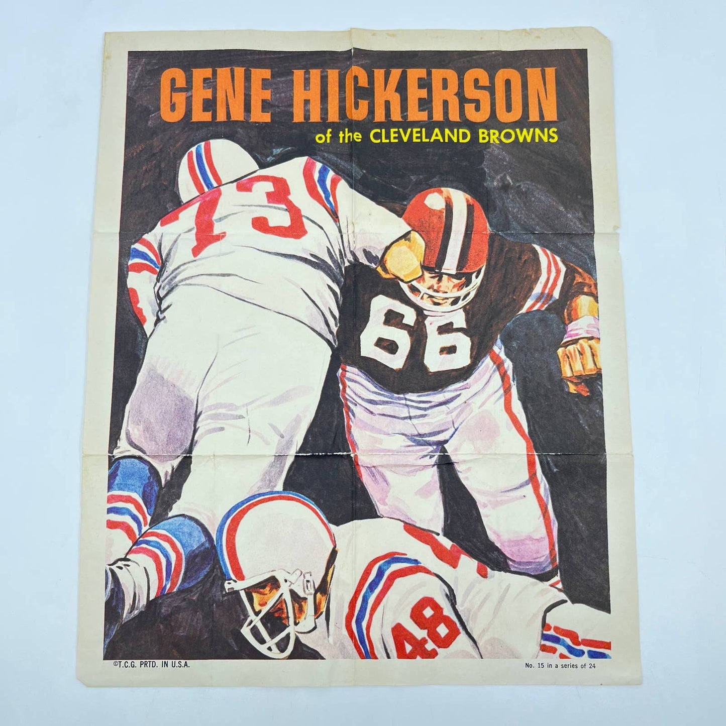 1970 Topps Football Pinup Poster 8X10- Gene Hickerson Cleveland Browns #66 AA7