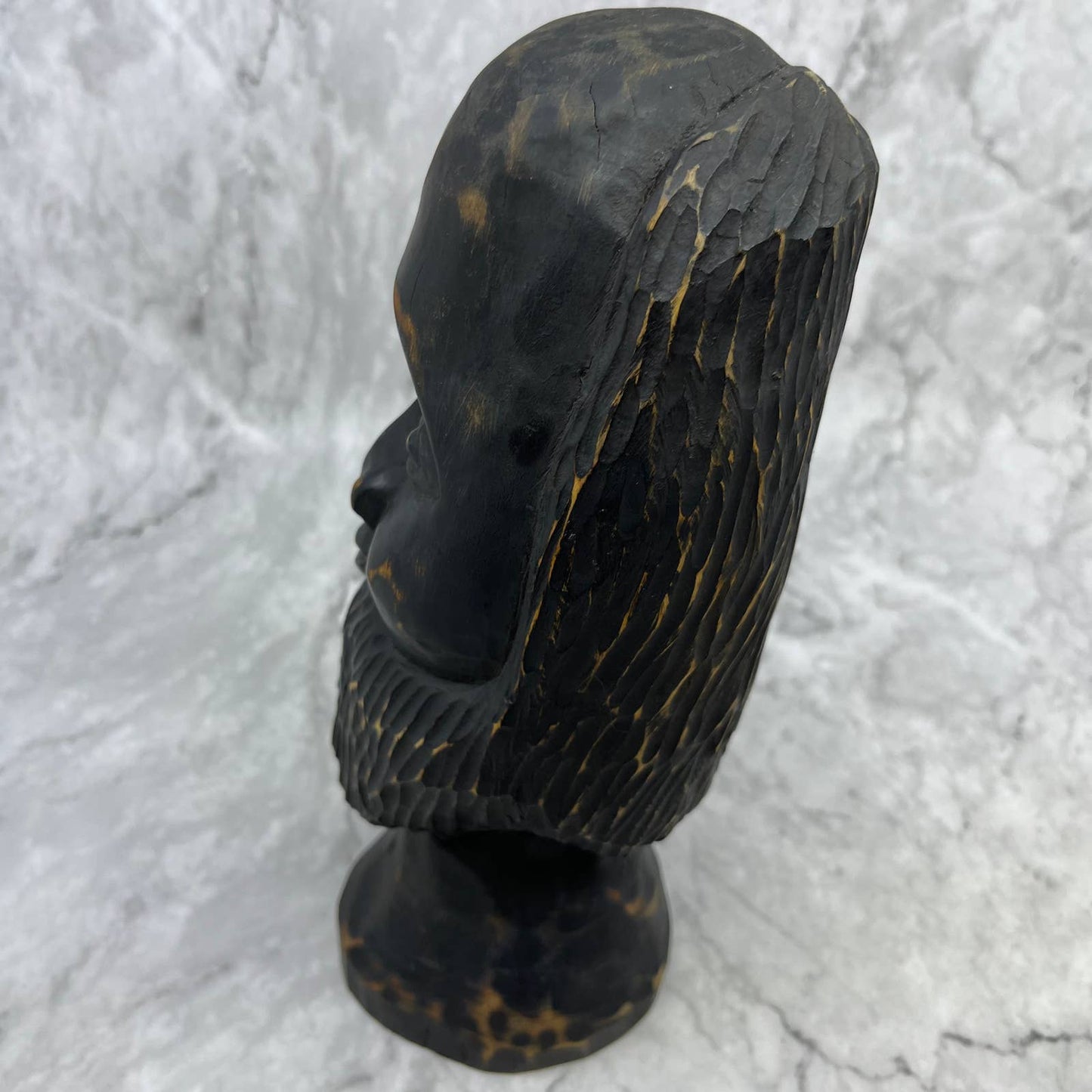 Vintage Carved Wooden Jamaica Tiki Folk Art Bust Face 11" Heavy Solid Wood TB5