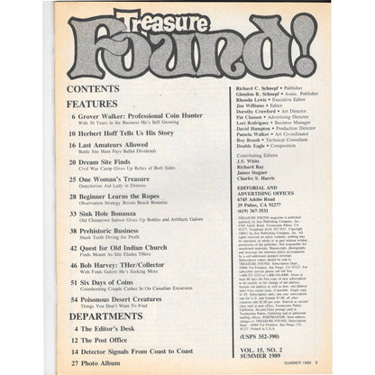 Treasure Found! Magazine 1989 Summer Metal Detecting Gold Diamonds M2