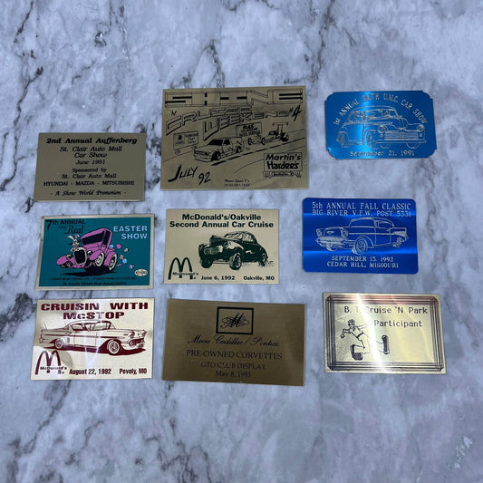 1990s Lot of 9 Missouri Classic Car Show Placards SF1