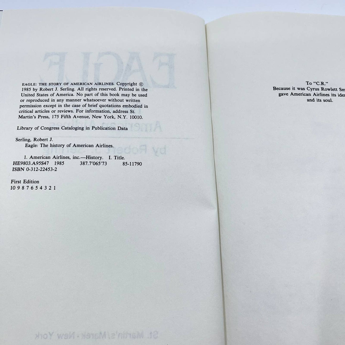 Eagle - The Story of American Airlines by Robert Serling 1st Edition H/C D/J TF9