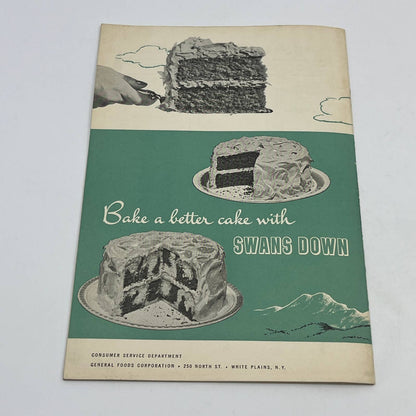 1955 Cake Making At High Altitude Cookbook Swans Down General Foods Corp TG6