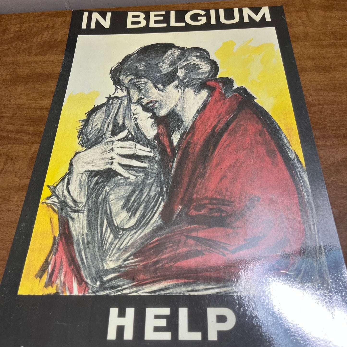 RELIEF HELP IN BELGIUM WWI World War 1 Propaganda Poster Trafalgar London FL6