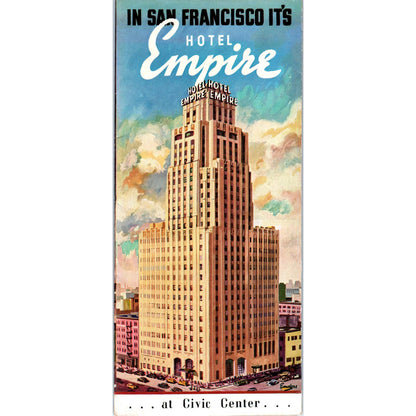 1950s Hotel Empire San Francisco Fold Out Travel Brochure SE3-4