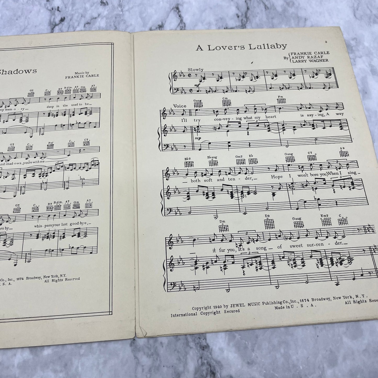 A Lover's Lullaby by Horace Heidt & His Orchestra 1940 Sheet Music V41-3