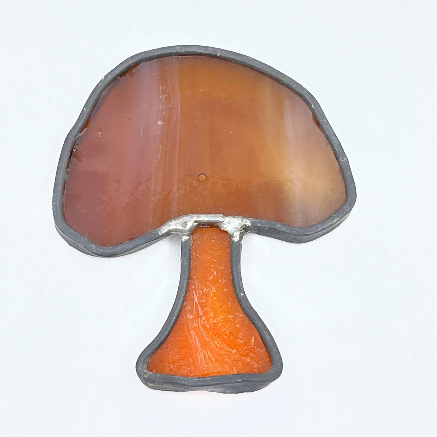Vintage Stained Glass Mushroom Suncatcher Ornament 3" TG1