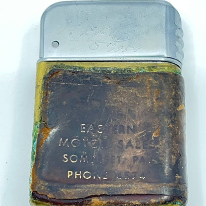 1950s Metal Brass Zippo Lighter Eastern Motor Sales Somerset PA SC6
