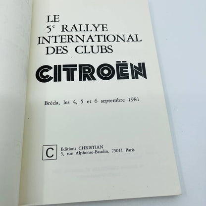 le 5e Rallye international des clubs Citroën nederlands, français, english BA1