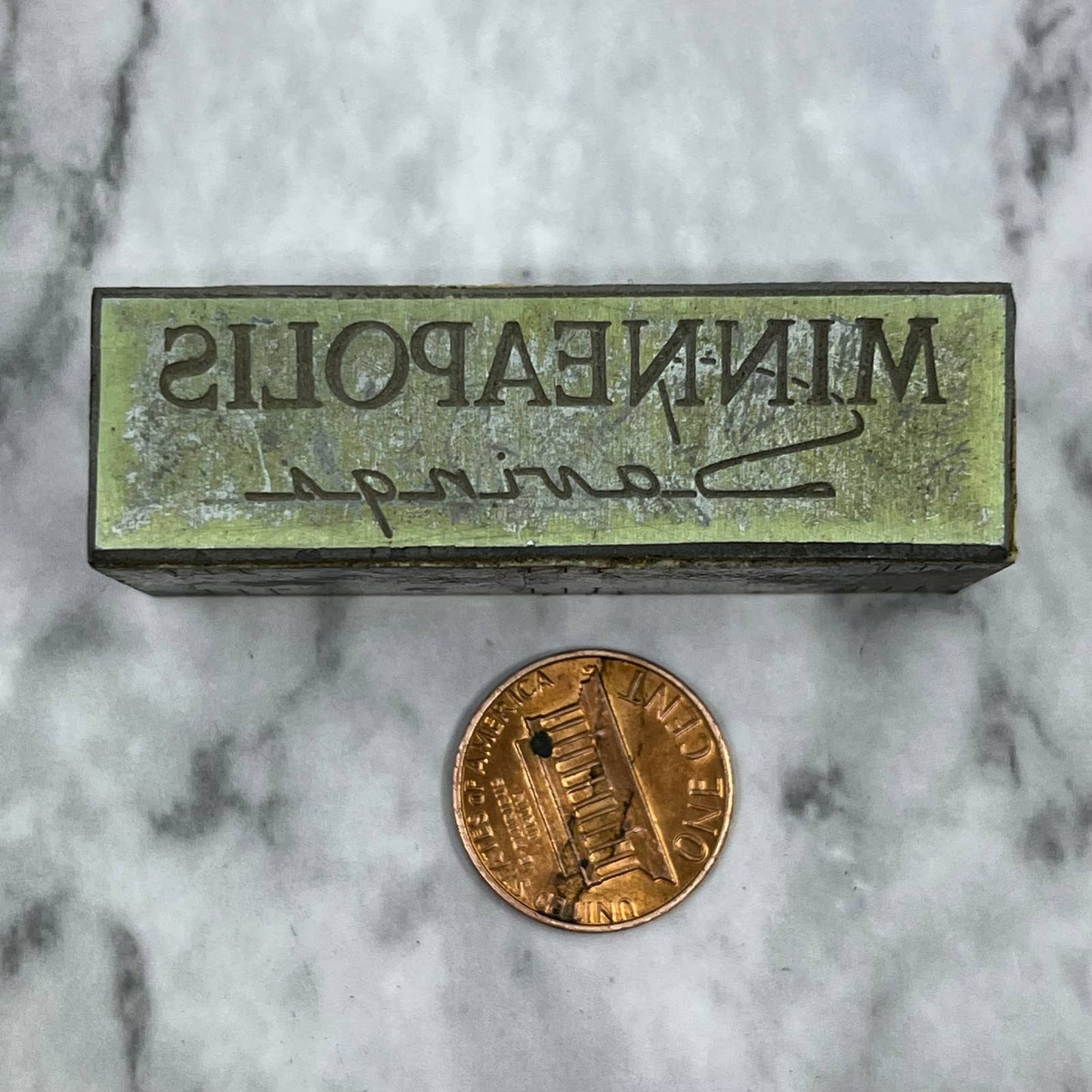 Vintage Printing Letterpress Printers Block Plate Minneapolis Savings TJ518