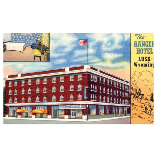 The Ranger Hotel Lusk Wyoming 1950 - Postcard TJ8-1