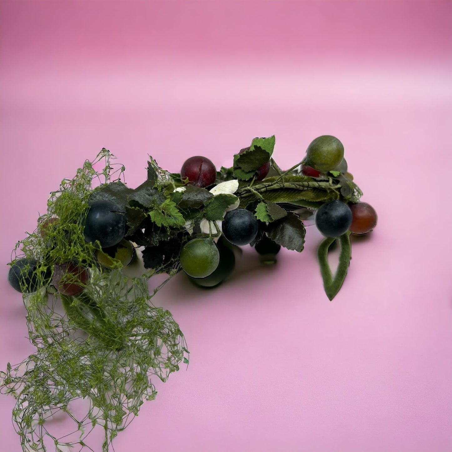Vintage Green Grapes Headpiece Fascinator Halfhat Ladies Hat HB1