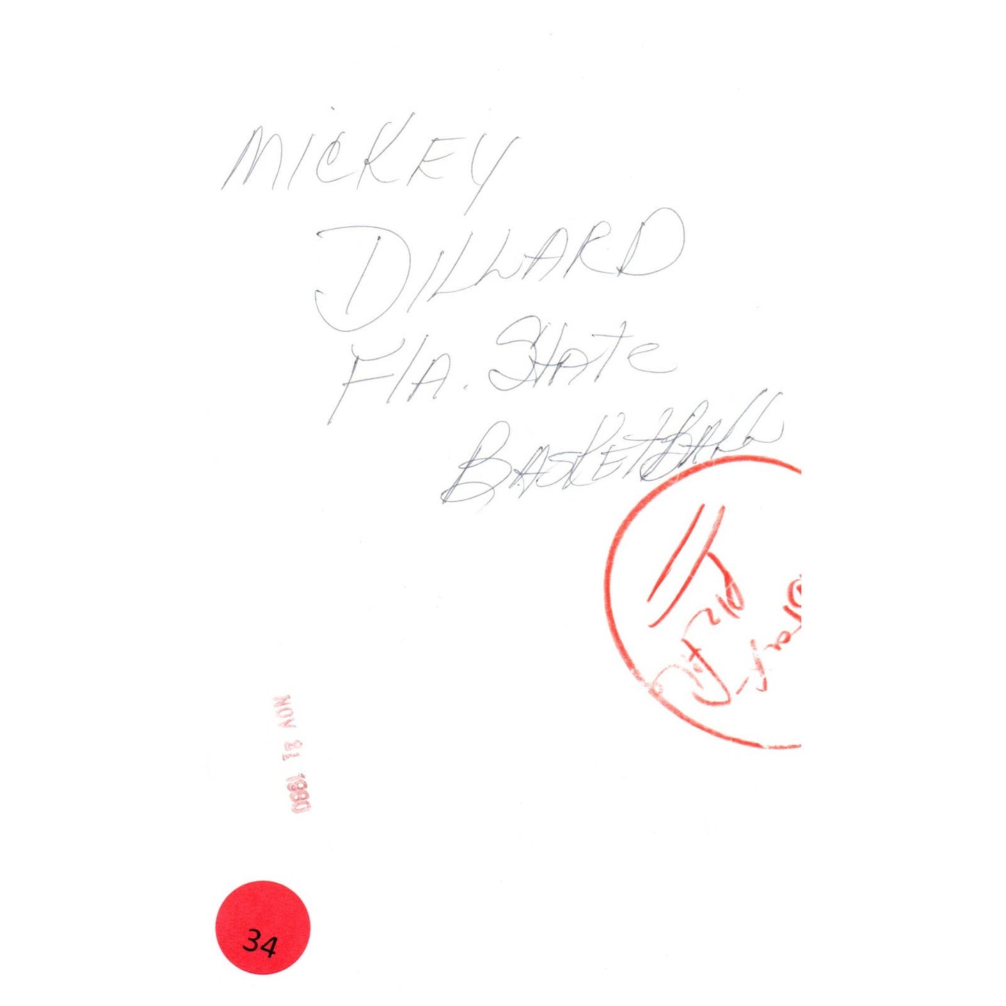 1980 Press Photo Basketball NCAA Mickey Dillard Florida State Seminoles 5x7" AD3