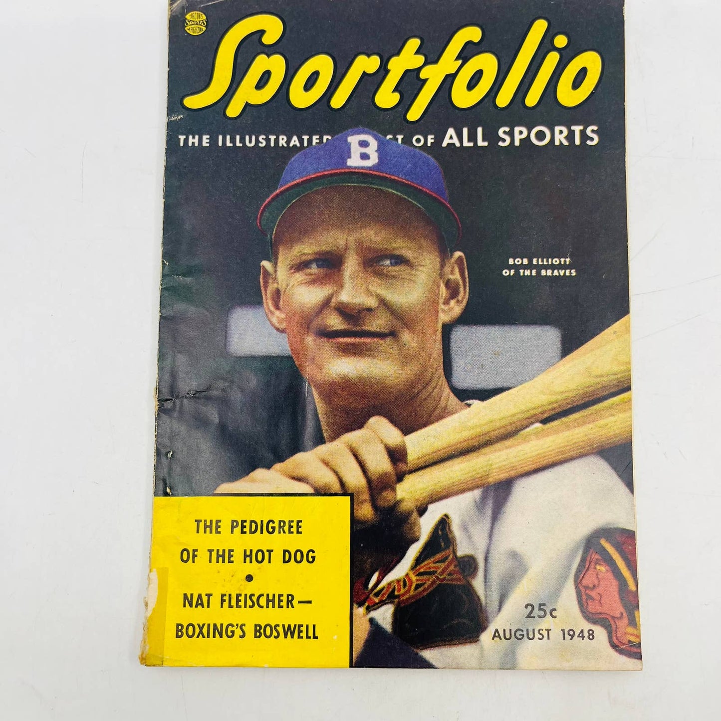 1948 Aug Sportfolio Illustrated Digest Magazine Bob Elliot Braves  TB2