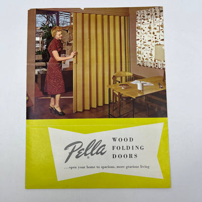 1950s Pella Wood Folding Doors Advertising Brochure Booklet AC8