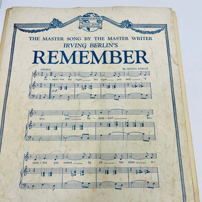 1924 Irving Berlin Oh How I Miss You Tonight Sheet Music V37-4
