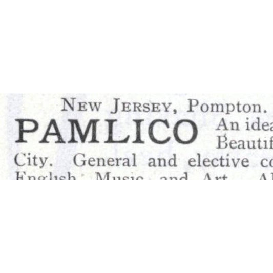 Pamlico School for Girls Pompton NJ H.C. DeMille - 1903 Original Ad TJ8-7-8
