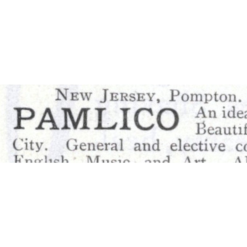 Pamlico School for Girls Pompton NJ H.C. DeMille - 1903 Original Ad AK5-S33