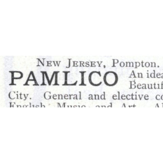 Pamlico School for Girls Pompton NJ H.C. DeMille - 1903 Original Ad AK5-S33