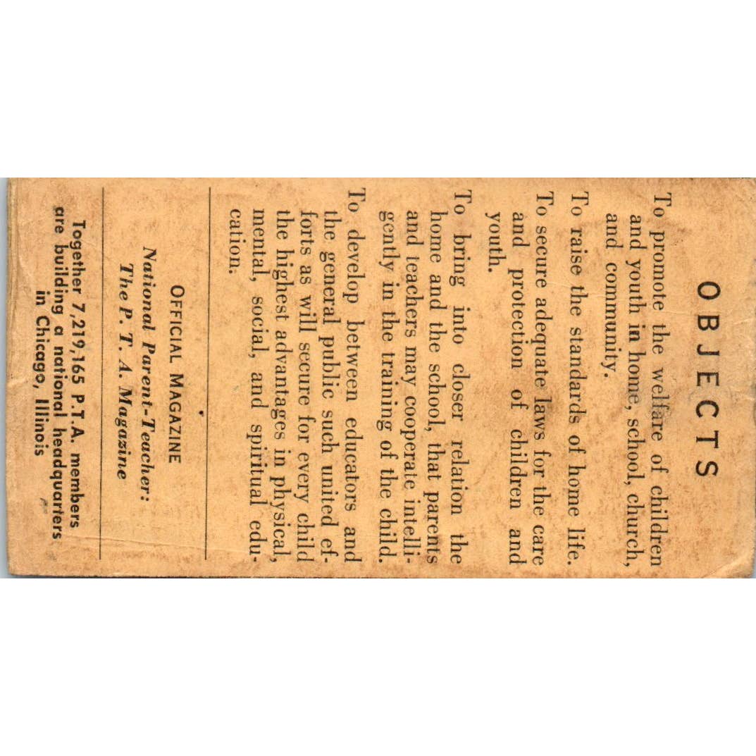 1952 National Congress of Parents & Teachers Membership Card HW Longfellow SE5-2