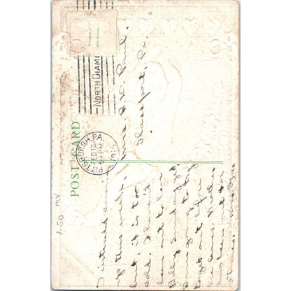 Valentines Cherub Cupid Embossed 1914 Original Postcard TJ9-P2