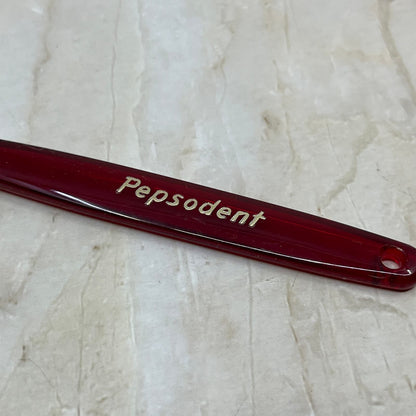 Vintage 1980s Pepsodent Promo Toothbrush Red Plastic Unused TE5-S2