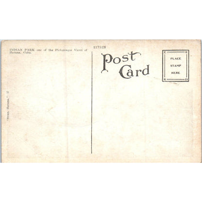 Indian Park Havana Cuba Original Postcard TK1-P16