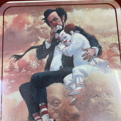 Vintage Retro Robert Owen Clown Hobo Print Hugging Clown framed  8x10" 2