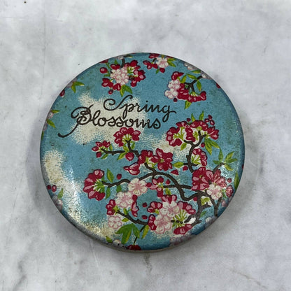 Vintage Spring Blossoms Face Powder Tin Nelson Detroit 1.5" SE7