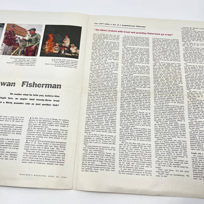 1956 Saskatchewan Canada Fishing Careen Lake Article Leaflet AB3