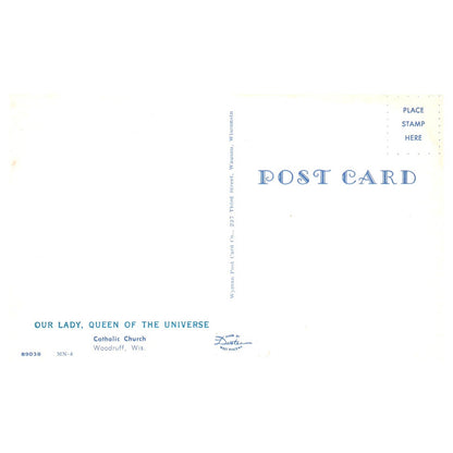 Vtg Postcard - Our Lady, Queen of the Universe Catholic Church Woodruff WI AD9