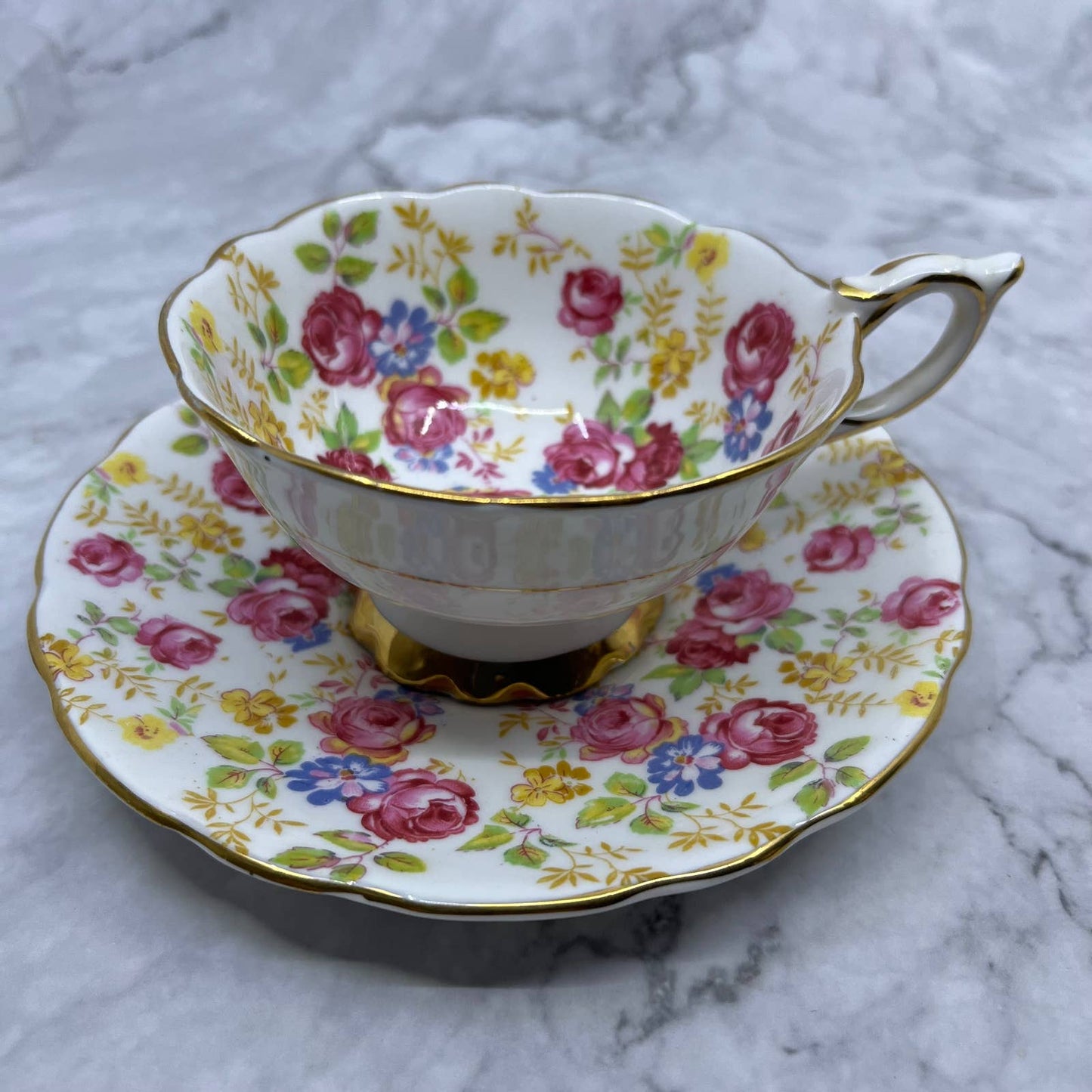 Royal Stafford June Roses Bone China Tea Cup and Saucer Set TA1