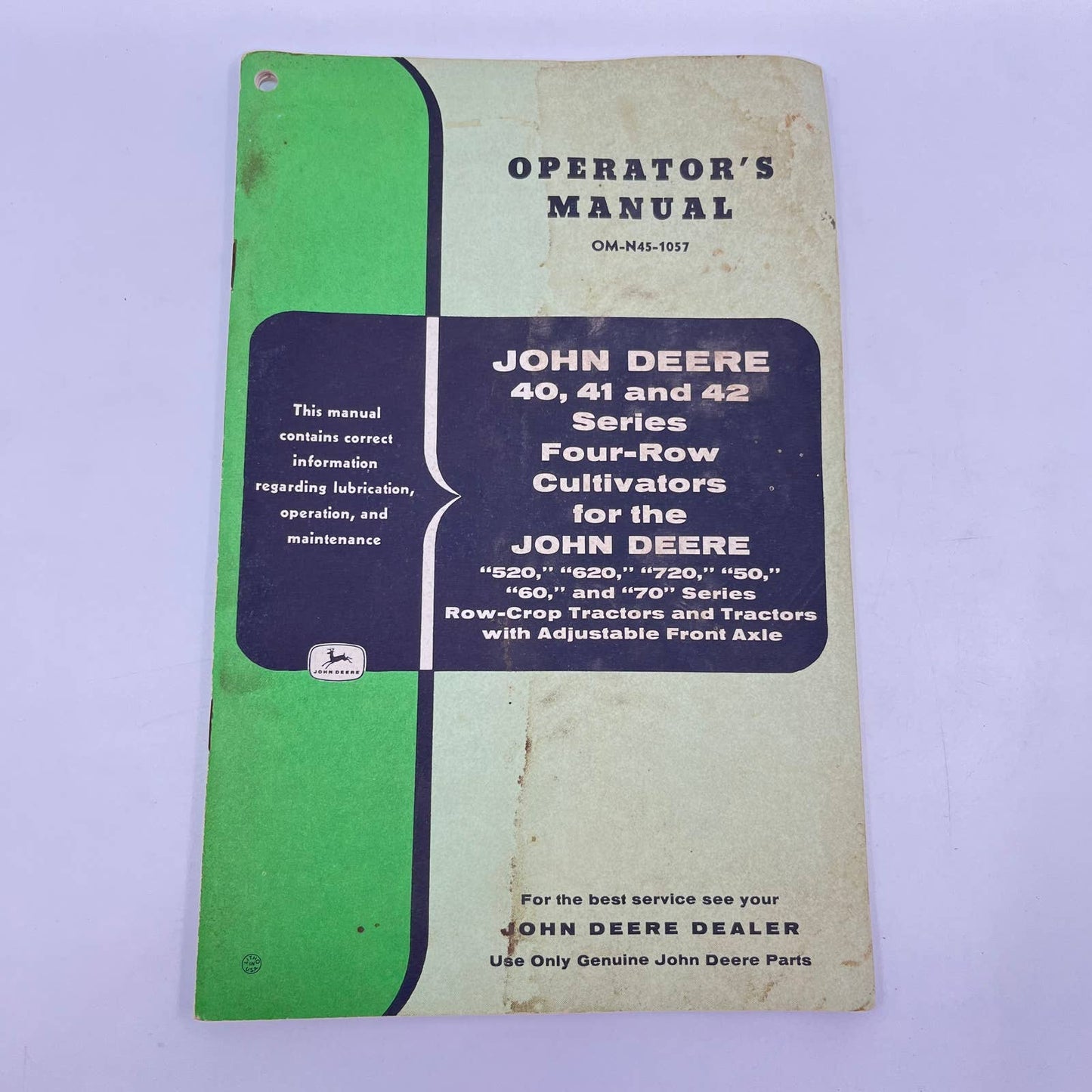 Vtg John Deere 40,41,42 Four Row Cultivator Operator's Manual OM-N45-1057 TF4