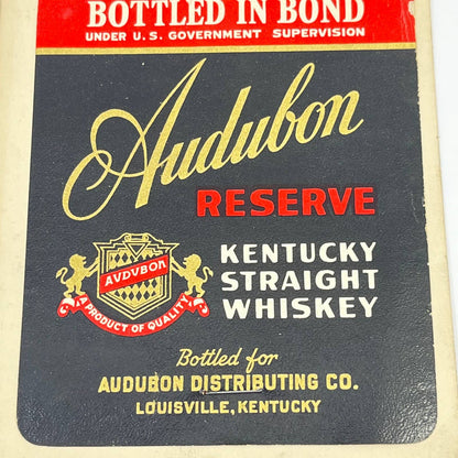 Audubon Reserve Straight Whiskey Label - Louisville KY Audubon Distributing