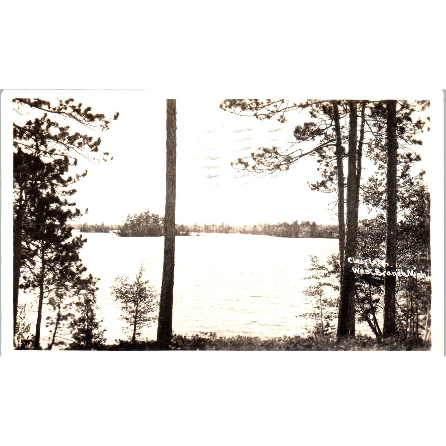 Clear Lake West Branch MI 1948 RPPC Original Postcard P2-7