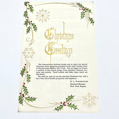 1960 Pennsylvania Railroad RR Christmas Music Program Penn Station AB8