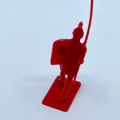 Marx Greek Roman Legion Warrior Hoplite Red Plastix Soldier Figure w Spear SD3