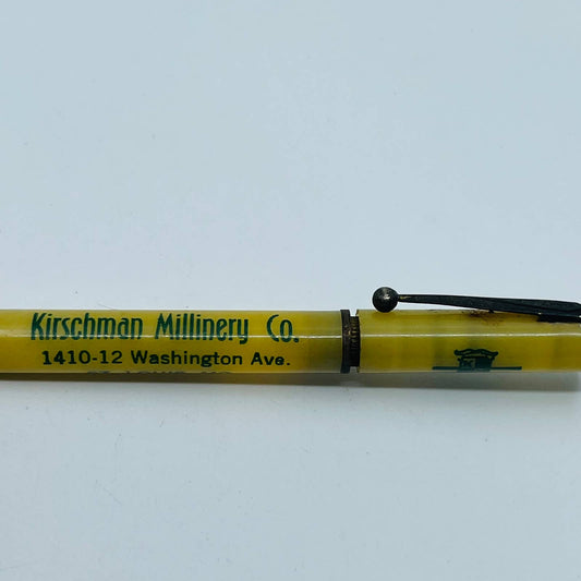 Celluloid Cream Mechanical Pencil Kirschman Millinery St Louis MO Elaine Hat SB3