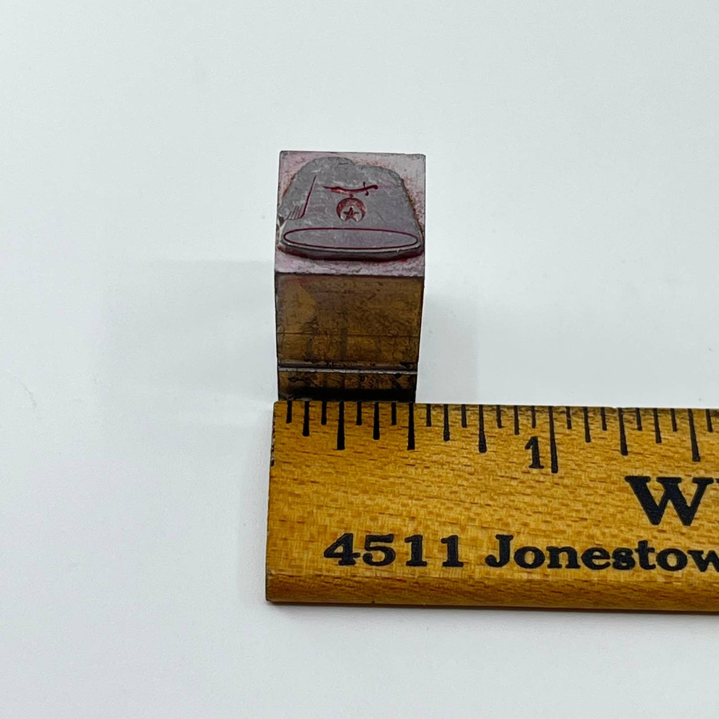 1920s Shriners Fez Freemason Masonic Metal Stamp Typeset Print Block 1/2” SC7