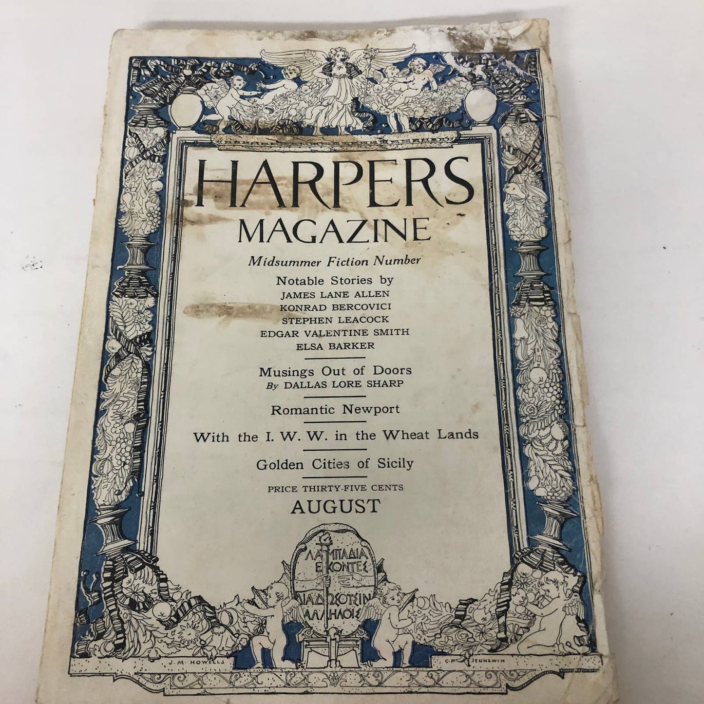 Harpers Monthly Magazine August 1923 James Lane Alan Konrad Bercovici Many Ads