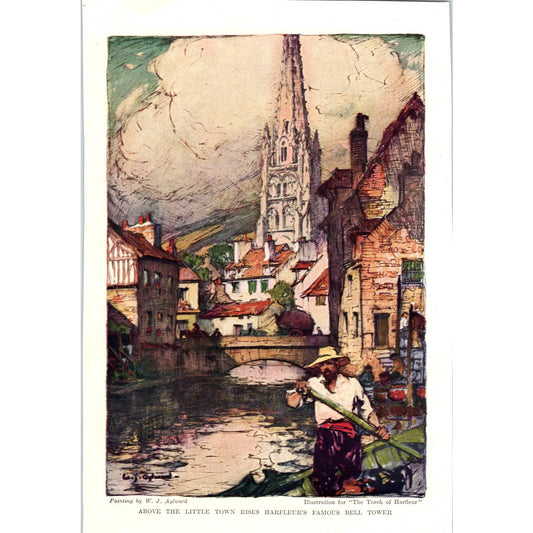 Illustration for The Torch of Harfleur W.J. Aylward - 1921 Original Print TJ7-L