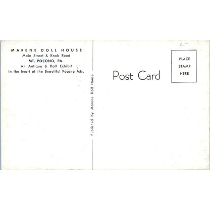 Marene Doll House Mt. Pocono PA Doll Exhibit Original Postcard PB9