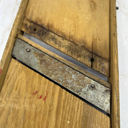 Antique Primitive Wooden Cabbage Slaw Kraut Cutter Slicer Shredder 5.5x17” TC5