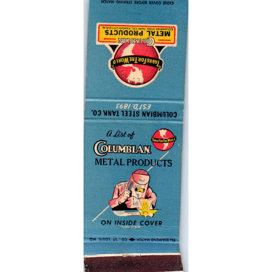 Columbian Metal Tank Co Kansas City MO Advertising Matchbook Cover MM10-2