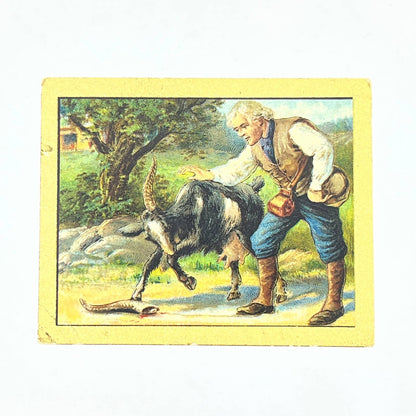 1880s Victorian Trade Card Cigarette Cards (Turkish Trophies) Man and Goat AB6