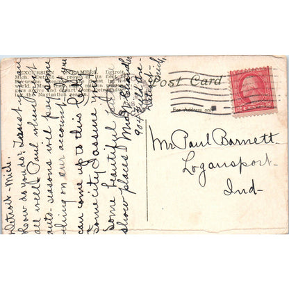 Detroit Excursion Steamers 1918 Original Postcard TK1-21