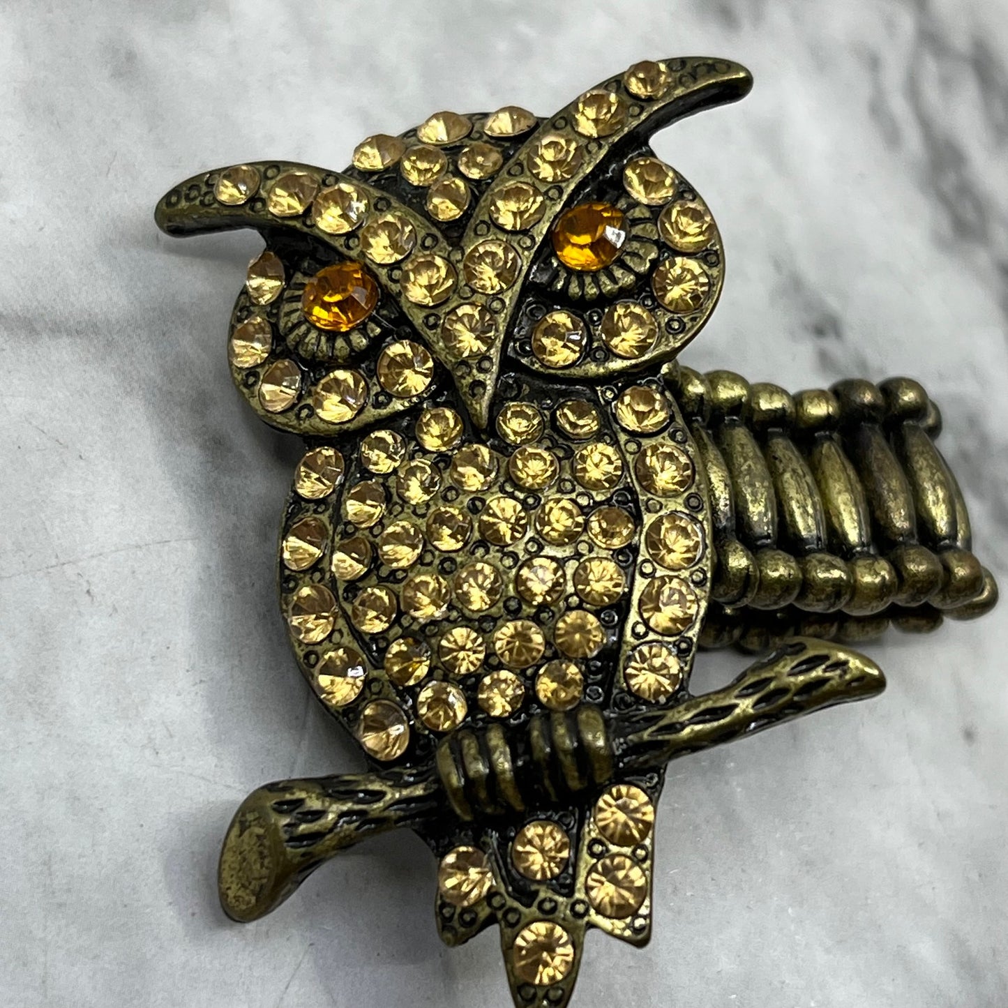Avalaya Charming Rhinestone Diamante Owl Stretch Ring Costume Jewelry SF4