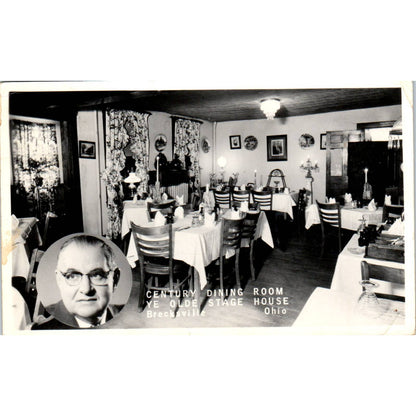 Vintage Postcard Century Dining Room Ye Olde Stage House Brecksville Ohio TD9