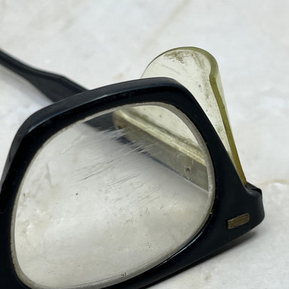 Vintage 1950s Black Plastic Safety Glasses Eyeglasses Frames TJ9G1-1