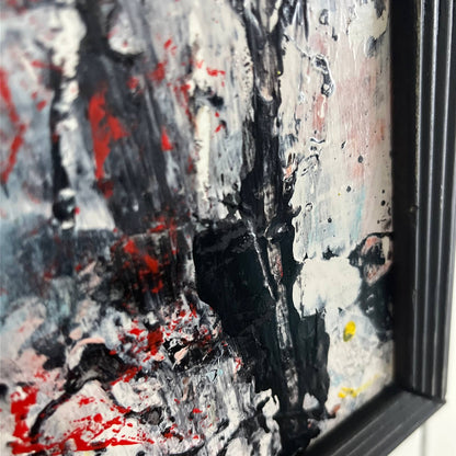 Original LARGE Framed Abstract Art Painting 23x29" Goin Back to Raleigh w/ COA